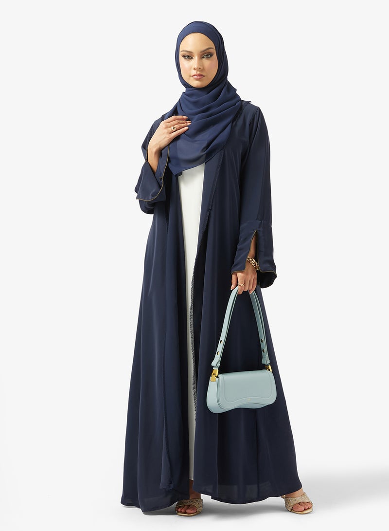 hayas closet Abaya with piping details - Image 5